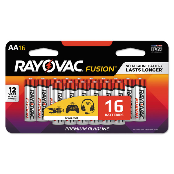 Rayovac Fusion AA Alkaline Battery, 16 PK 81516LTFUSK